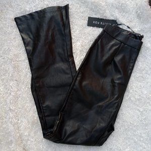 White Fox NWT Faux Leather Boot Cut Blk Pants Sz Small